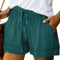 Летни ежедневни разхлабени къси панталони за жени Бързо сухо дишащи панталони за нейните жени мама приятелка 2xl тъмно зелено