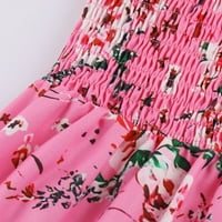 Bazyrey Sundress за жени рокли без ръкави женски полка точкови рокли с деколте розови 2xl
