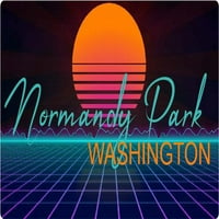 Normandy Park Washington Vinyl Decal Stiker Retro Neon Design