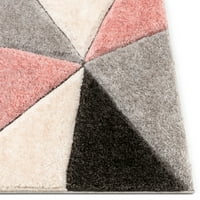 Добре тъкани Сан Франциско Венеция Руж модерен геометричен абстрактно 7'10 9'10 шаг 3д текстуриран килим