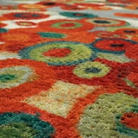 Мохак Хоум страта хвърлени флорални мулти печатни площ килим, 5 'х8', сиво и оранжево