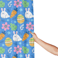 Fnyko великденски душ завеса облицовка карикатура заек яйце отпечатани завеси за декор за баня с громжи и куки водна репелентна завеса за душове за баня и вани