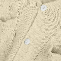 Chiccall жени дълги жилетка палта кабел плетат ежедневен отворен преден пуловер с дълъг ръкав с джобове на клирънс