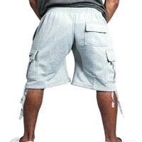Абтел мъжки товарни къси панталони еластични талия летни къси панталони активни дрехи дъна за мъжки класически спортни мини панталони светло сиво xl