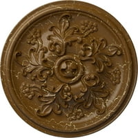 Екена Милуърк 1 2 од 3 4 П Катерин таван медальон, ръчно рисуван Смоуки Топаз пращене