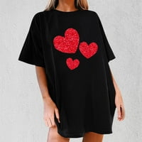 Ризи за Свети Валентин за жени модерни любовни сърдечни печат екипаж
