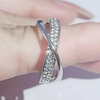 Жени момичета Модни прости личностния пръстен Популярен пръстен с форма на X с класически дизайн Елегантен великолепен пръстен