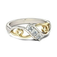 Пръстени за жени реколта красива диамантена сребърна годеж сватбена лента пръстен