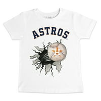 Детска мъничка бяла тениска на бейзбол на бял хюстън астрос