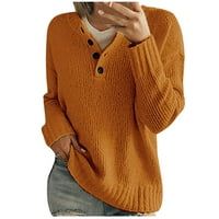 Модна секси ежедневни дамски пуловери оранжев размер l