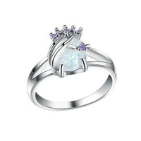Duhgbne Fashion Angagement Round Cut Циркони Жени Сватбени пръстени Бижута пръстени за жена Пълен диамантен дамски пръстен