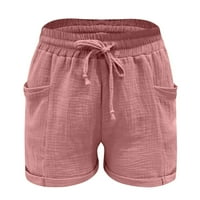 IOPQO Женски къси панталони за женски модни модни ежедневни панталони с висока талия, спортни небрежни къси шорти розови шорти розови s