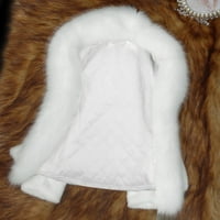 Dtydtpe женско палто с елегантен дебел топъл нов моден моден връх с кожици за кожица бяло бяло