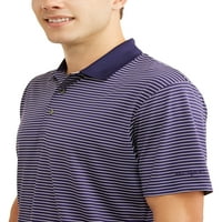 Мъжка пърформанс риза с къс ръкав раирана Поло