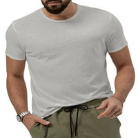 Абтел мъжки летни върхове с къс ръкав тениска тънка тениски мъже мъже модна ваканция блуза сиво 2xl