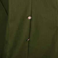 Дрехи плюс размер външни дрехи падат модни отворени предни ревели твърди цветни палто от ревера с дълъг ръкав зима дълъг тренч палто за жени армия зелено xxxl