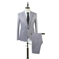 STAMZOD Мъжки тънък приготен костюм един бутон 3-части Blazer рокля Бизнес Сватбено парти якета Риза и панталон плюс размер Fasion Suits Men Clothing