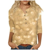 Ризи за фетернален ръкав за жени Сладки печат Графични тийнейджъри Блузи Небрежни плюс размер Основни върхове Пуловер Женски ризи