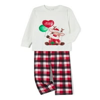 Meihuida Коледна семейна пижама съвпадащ комплект лос печат с дълъг ръкав върхове и карирани панталони заспиване