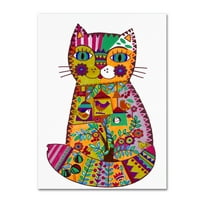 Търговска марка изобразително изкуство 'народна котка 2' платно изкуство от Оксана Зиака