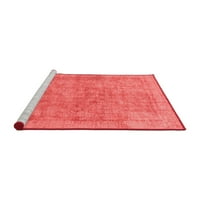 Ahgly Company Machine Wareable Indoor Rectangle Abstract Red Modern Area Rugs, 7 '10'