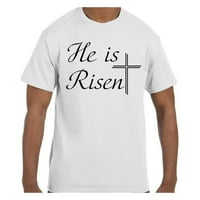 Християнска религиозна великденска тениска той е възкръснал кръст
