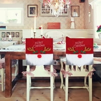 Dianhelloya Antler Decor Червено нос Писмо декоративен стол капак безлика Gnome White Whisker Коледно стол Декорация Декорация Парти
