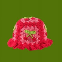 Сладка петстранна черешова шапка плетена капачка, червено