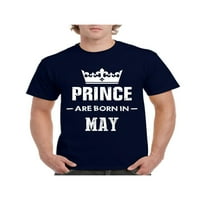 - Мъжки тениска с къс ръкав, до мъже размер 5xl - подарък за рожден ден Принцът се раждат през май