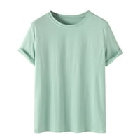 Zpanxa mens тениска за ежедневни екипажи на шия солиден пуловер с къс ръкав тениска блуза ултра мека дишаща тийнейджърска долна риза зелено xl