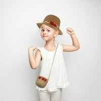 Set Girls Summer Hat Beach Hat чанта рамо модна тъкана слама слънчева чанта
