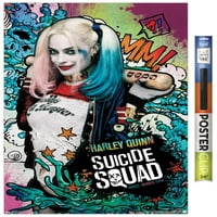 Филм на комикси - Suicide Squad - Harley Stars Wall Poster с дървена магнитна рамка, 22.375 34