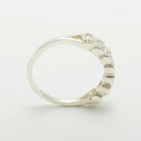 Британски направени 10k бяло злато кубичен циркония женски обещаващ пръстен - Опции за размер - размер 9.5