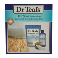 Д-р Тийл детоксикира и енергизира чист разтвор за накисване на английска сол и комплект за пяна за вана