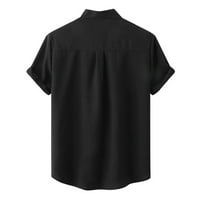 Мъжки ризи Pgeraug Solid Short Loweve Stcollar Blouse върхове поло ризи за мъже червени 3XL
