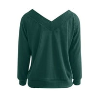 Пуловер за жени есенно ежедневен пуловер с дълъг ръкав с дълъг ръкав с пуловер с дължина на врата