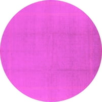Ahgly Company Indoor Round Solid Pink Modern Area Rugs, 4 'кръг